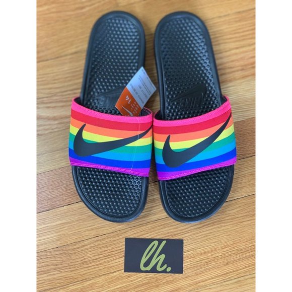 Size 14 Nike Benassi JDI Slides "Be True" - Picture 3 of 3